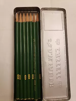 A W Faber Castell 9000 2H 4H Pencils Set Of 6 Sharpened Hard Case Germany • $49.10