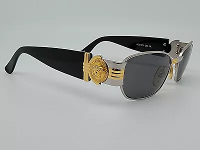 $522.67 • Buy Versace Mod. S73 Col. 15L Gold Silver Black Frame Grey Lens Sunglasses W/ Case