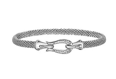 Phillip Gavriel Popcorn Diamond Horsebit Bracelet Sterling Silver PGBG1918 • £378.54