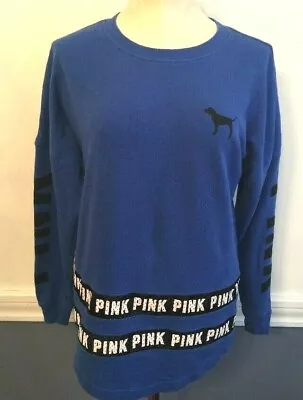 XS Pink Victoria's Secret Royal Blue Lightweight Sweatshirt Women's • $24