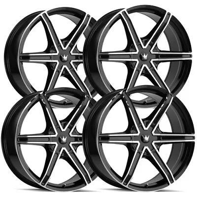 (4) Mazzi 371 Stilts 18x8 5x108/5x4.5  +35mm Black/Machined Wheels Rims 18  Inch • $679.96