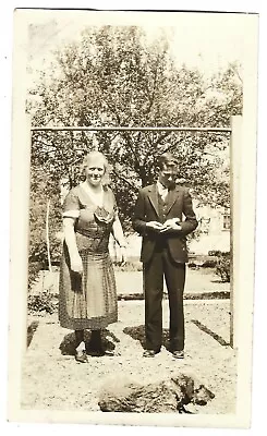 Unusual Vintage Photo Man Petting Mouse Suit Outdoors Gerbil Dog LOOK! Gay Int • $5.99