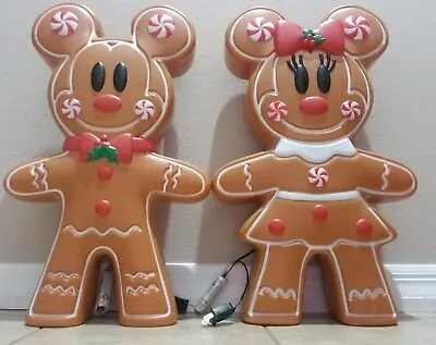 2pc Disney Gingerbread Mickey & Minnie Mouse 22 Inch Blow Molds • $120