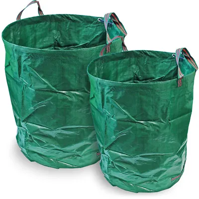 £6.75 • Buy Heavy Duty Garden Waste Bag Reusable Waterproof Refuse Sack For Leaves Grass Bin