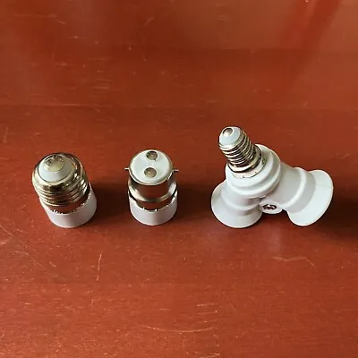 3pc Light Bulb Adapter Set Base Conversion - E27 To E14 B22 To E14 2-in-1 E14 • £8