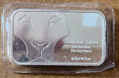 Scottsdale  In God We Trust  W/ Different Lion Head Sealed 5oz .999 Silver Bar • £98.97