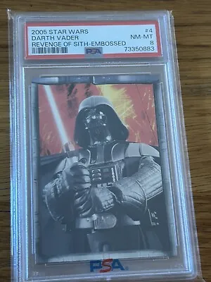 Star Wars Revenge Of The Sith Topps Darth Vader Embossed 4 Psa 8 Nm-mt • $49.80