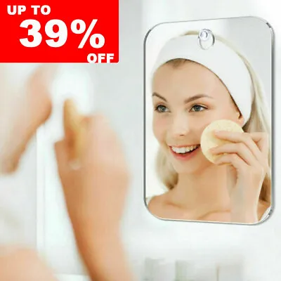 £3.16 • Buy Mirror Square Fogless Acrylic Make Up Shaving Wall-mounted Hanging Shower Mirror