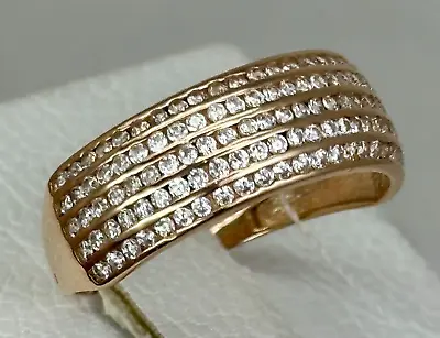 Vintage Original Rose Gold Ring With Cubic Zirconium 585 14K Solid Gold Ring • $375