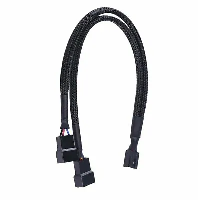 4-Pin PWM To Dual PWM Sleeved Computer Case Fan Power Y-Splitter Adapter Cable • $3.69