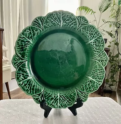 Cabbage Leaf Plate 9.5”. Vintage • $15