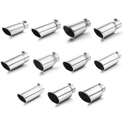 2.5 /3 /3.5 /4 /5  Inlet-12 /15 Long Diesel Exhaust Tip Polished Stainless Steel • $31