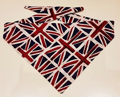 Handmade  Union Jack  Bandana With Ties Dog Cat Pet Gift 4 Sizes Neckerchief  • £4.99