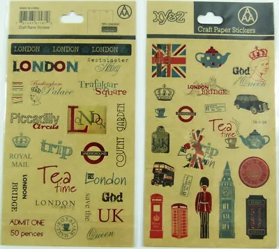 Craft Paper Stickers - London Landmark And Icons (2 Panels) • £1.50