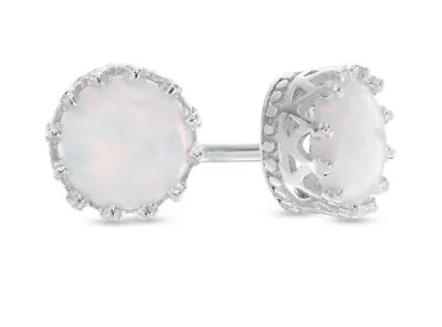 Zales Opal Crown Earrings In Sterling Silver • $35