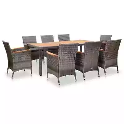 9-Piece Outdoor Dining Set Cushions Garden Patio Chairs Table Setting Rattan • $1100.22