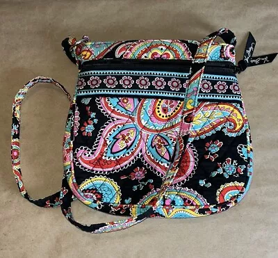 Vera Bradley Black Pink Paisley Quilted Bag • $14.99