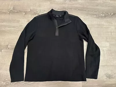 Hugo Boss Mens Sidney 1/4 Zip Cotton Sweater Pullover Size M Black Label • $29.90