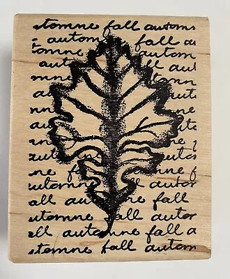 Fall Magenta White Oak Leaf French Automne Autumn Rubber Stamp • $6.25