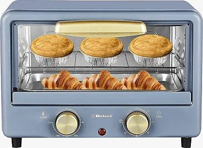 Belaco BTO-1010L Retro Look Mini 10L Toaster Oven Tabletop Cooking Baking Porta • £54.33