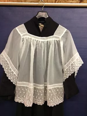 Vintage Old Catholic Altar Child Servers White Surplice Nylon-sheer Lace. • $54.32