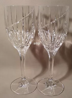 Mikasa Crystal Uptown Lot Of 2 Water Goblets 9  PERFECT! • $30.39