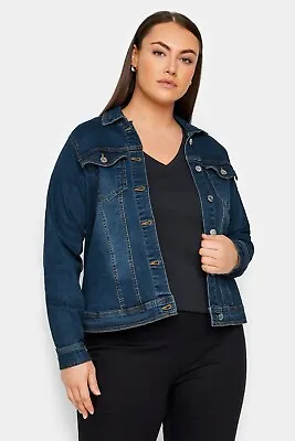 Evans By City Chic Ladies Blue Denim Jacket Size UK 14 Colour Dark Wash • $24.99