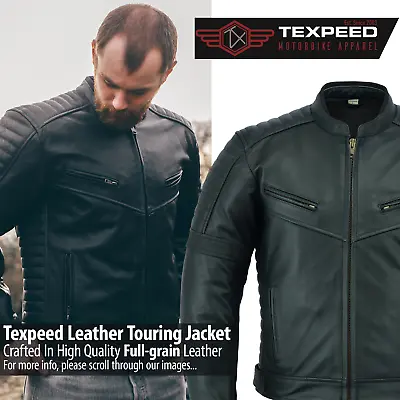 Leather Motorbike Jacket With Armour Black Motorcycle Touring Biker CE APPROVED • $99.60