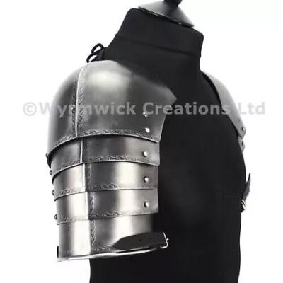 Etched Multi Plate Larp Armour Articulated Medieval Pauldrons Spalders Armor • £150.66