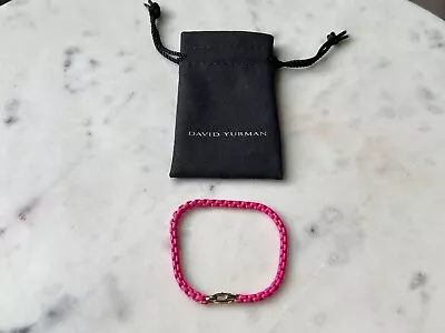David Yurman Bel Aire Color Box Chain Bracelet - Hot Pink - 14K Yellow Gold 4mm • $0.99