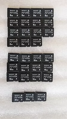 PS Vita Memory Card Lot (8GB 16GB 32GB) - 30x Cards • $460.01