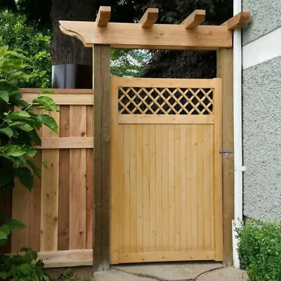 Outdoor Privacy Wooden Garden Gate Padestrian With Tee Hinge Ring Latch Side Set • £119.95