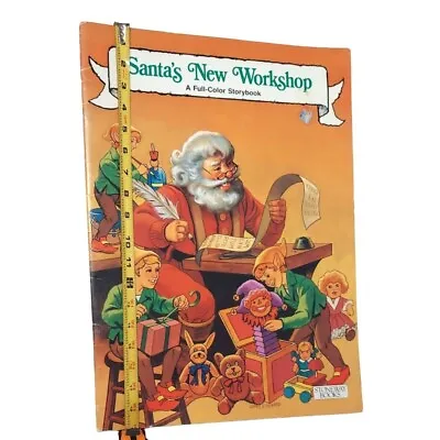 1988 Santa's New Workshop Christmas Elf Elves Storybook Large Paperback Stoneway • $24.95