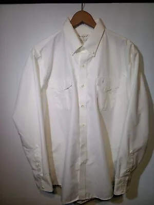 VTG Longhorn By Niver Western Shirt Mens Size 16.5 / 34 White Button Down Collar • $25.59