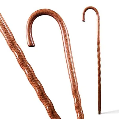 Handcrafted Wood Walking Cane - Made In The USA By - Twisted Oak Crook Neck C • $58.58