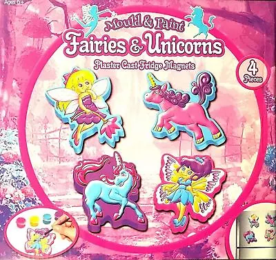 Mould & Paint Unicorn & Fairies Fridge Magnets Make Your Own Plaster Fairy Kit • £6.99