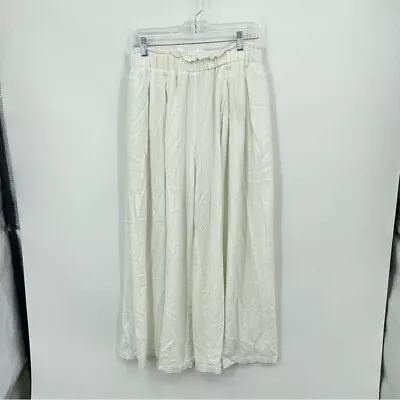 J. Brooks Boutique High-Waist Wide Leg White Lined Resort Pants Sz XL • $31.20