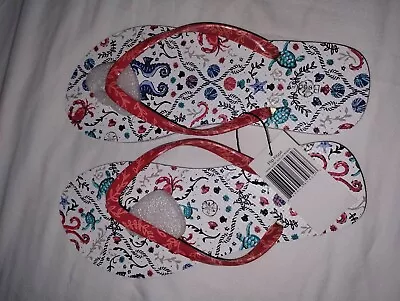 Vera Bradley Flip Flops Women Medium 7-8 In Sea Life  • $50