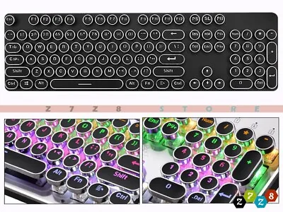 104 Mechanical Keyboard Round Steampunk Keys Fo Gaming Typewriter Keyboard Pink • $19.80
