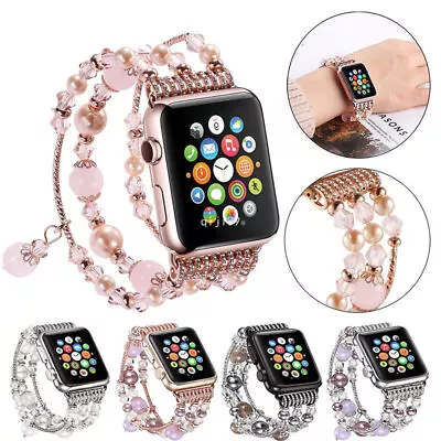 $1.99 • Buy Bling Agate Beads Strap For Apple Watch Band IWatch Series 8 7 SE 6 5 4 3 2 1