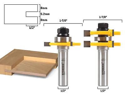 1/4  Plywood 2 Bit Plywood Tongue And Groove Router Bit Set - 1/2  Shank - Yonic • $38.95