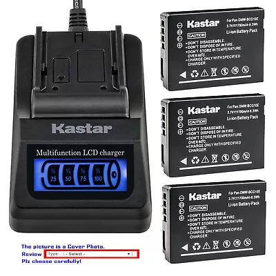 Kastar Battery LCD Quick Charger For Panasonic DMWBCG10 Panasonic Lumix DMC-ZS20 • $43.49