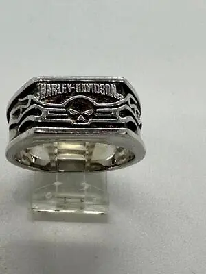 Harley-Davidson Sterling Silver Art Deco Skull Ring • $99.95