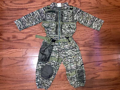 Boys Girls Kids Camoflauge Camo One Piece Special Forces Military Costume 3-4 • $11.99