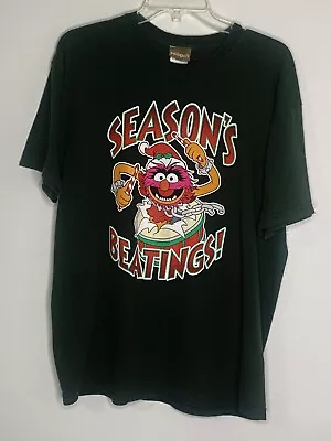 Muppets Season’s Beatings T Shirt  Drums Green Sz Large Cotton • $12