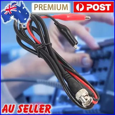 BNC Male Plug To Dual Alligator Clip Oscilloscope Test Probe Lead Cable 1m AU • $8.81