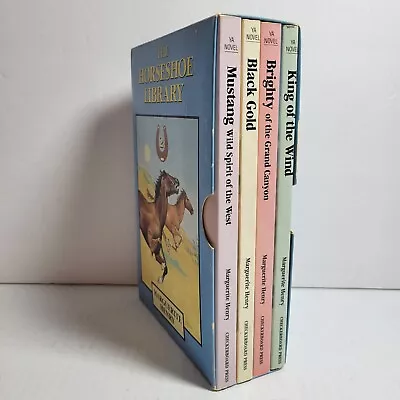 Marguerite Henry's Horseshoe Library 4 Volume Boxed Set Slipcase Brighty Mustang • $15