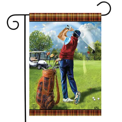 Golf Day Spring Garden Flag Golfer Bag Carts 12.5  X 18  Briarwood Lane • $9.86