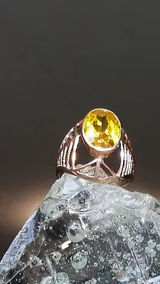 Russian Gold Ring 583 With CITRIN VINTAGE NO 585 750 CCCP USSR GOLD RING  • £420.60