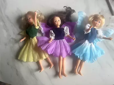 Original 1980's Hornby 3 Flower Fairies Doll Narcissus Yellow Heliotrope Purple • £25